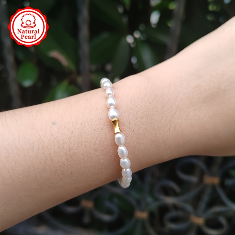 Freshwater Pearl Bracelet for Women 4 5mm Natural Beaded Stretch Rope